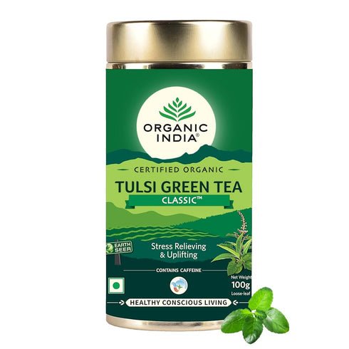 Organic India Tulsi Green Tea  Tin